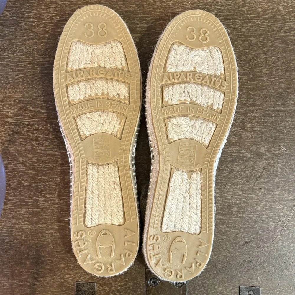 Alpargatus Shoes Womens Size 7.5 Green Canvas Espadrille Slip On Flats Summer‎